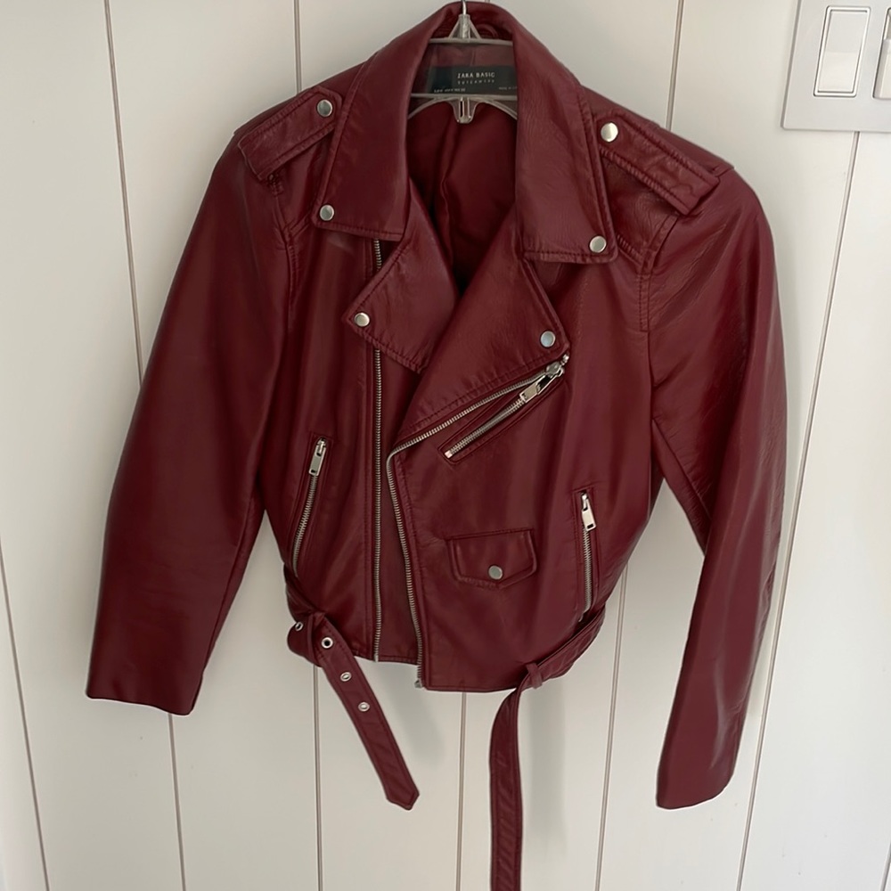 Zara vegan leather jacket